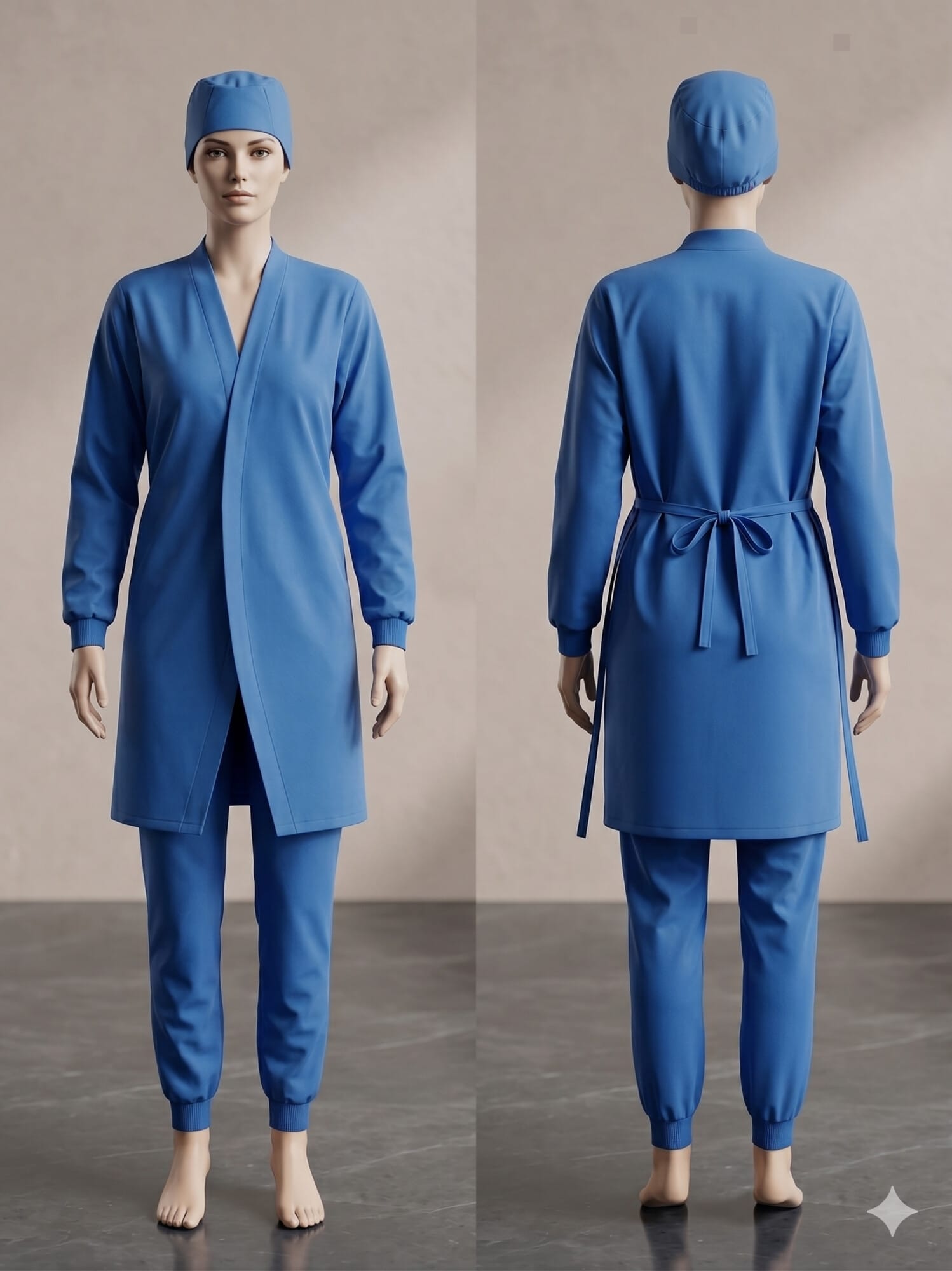 Ladies Gown With Trouser And Cap