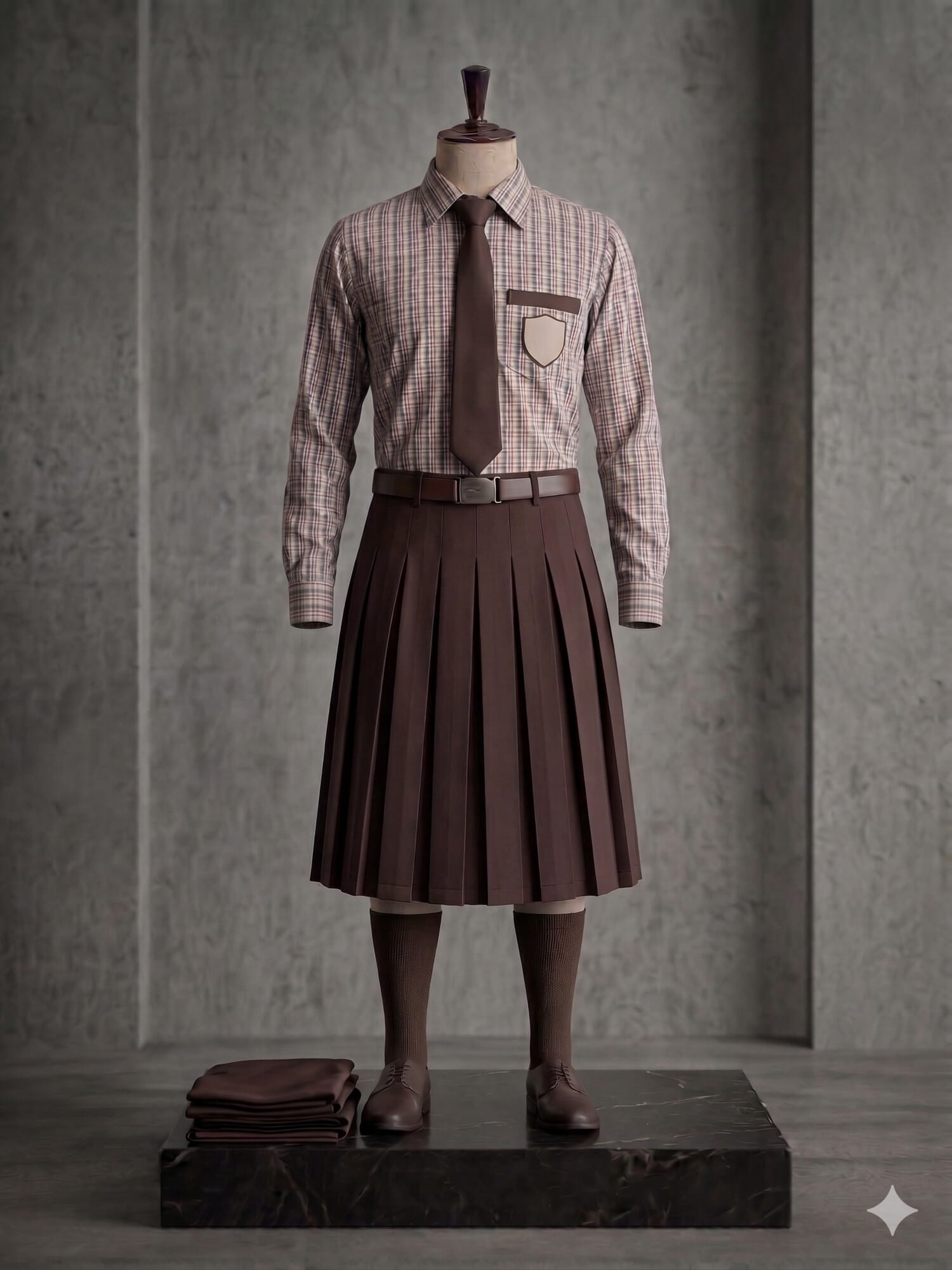 Shirt Skirt Tie Belt Socks
